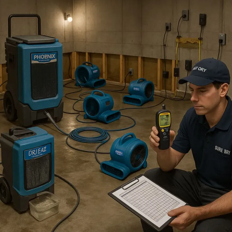 Structural Drying and Dehumidification process in Pine Bush, NY
